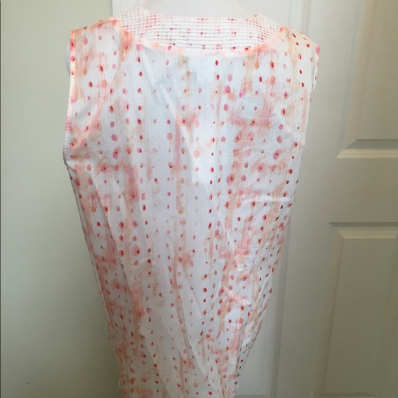 Liz Claiborne cotton peach print tunic - Picture 4 of 8